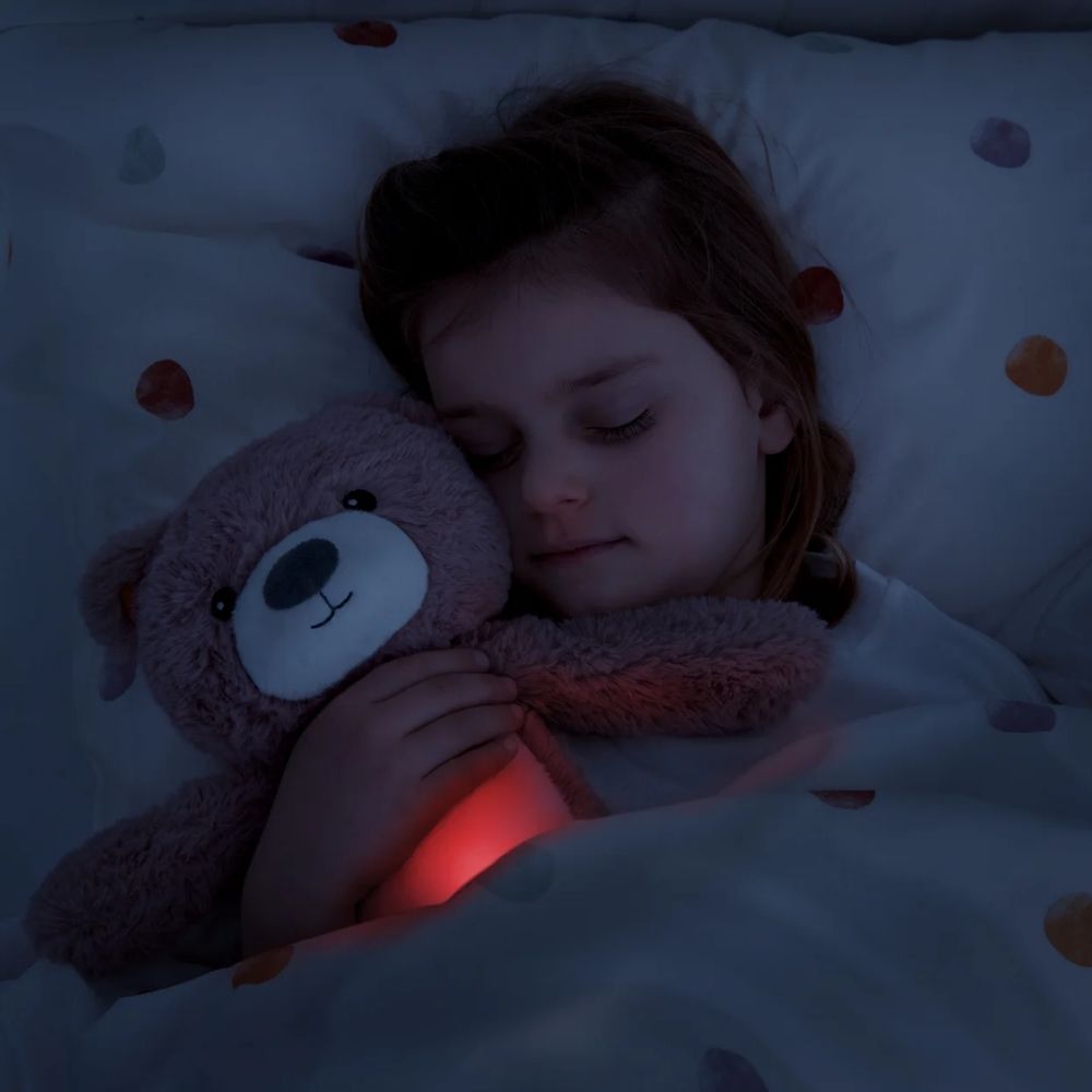 Red light on Brody the bear means stay asleep.