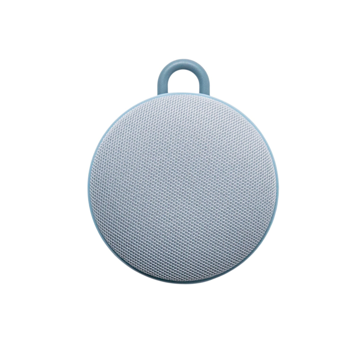 Blue portable speaker on a white background