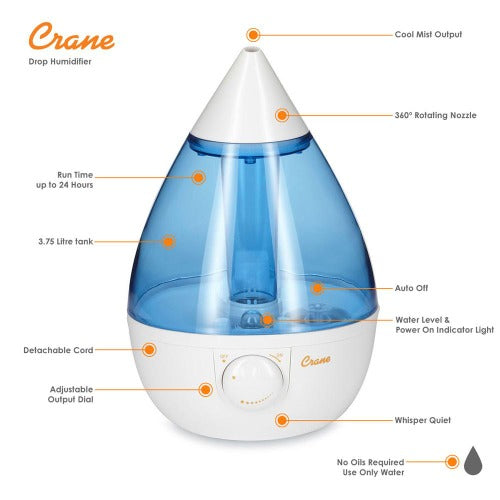 Crane - Drop Cool Mist Humidifier 3.75L