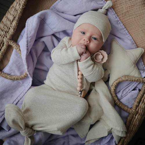 Mushie - Ribbed Baby Beanie 0-3 Months