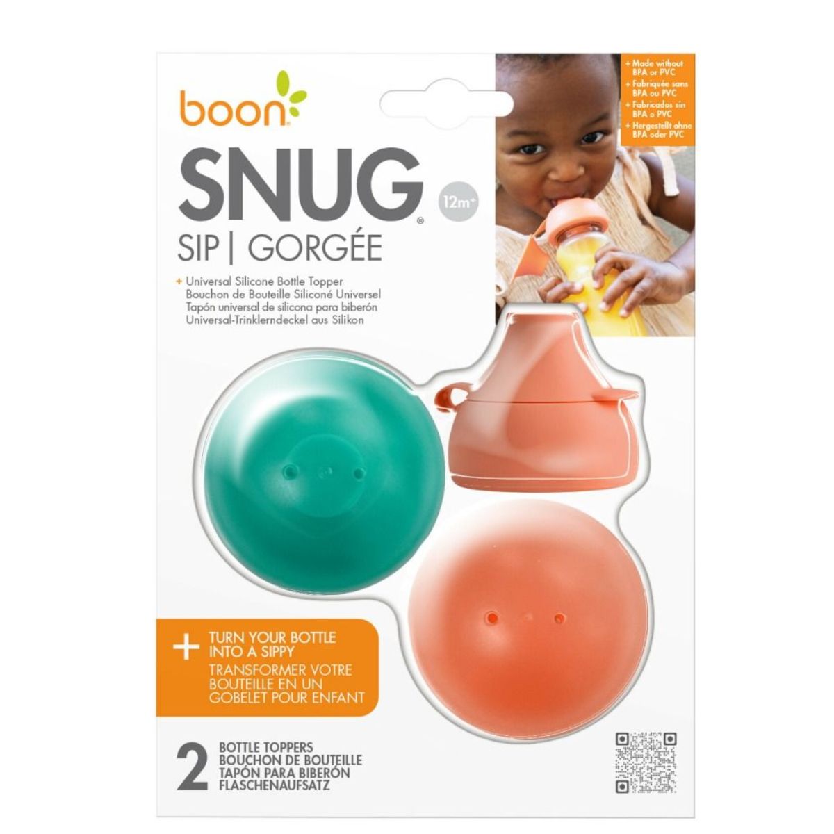 Boon - Snug Sip Bottle Topper With Case (2PK Universal Water and Juice Bottle Topper)
