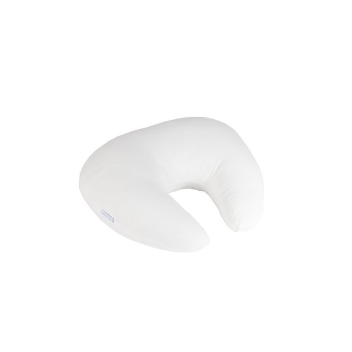White pregnancy organic cushion used for sleeping and feeding on a white background