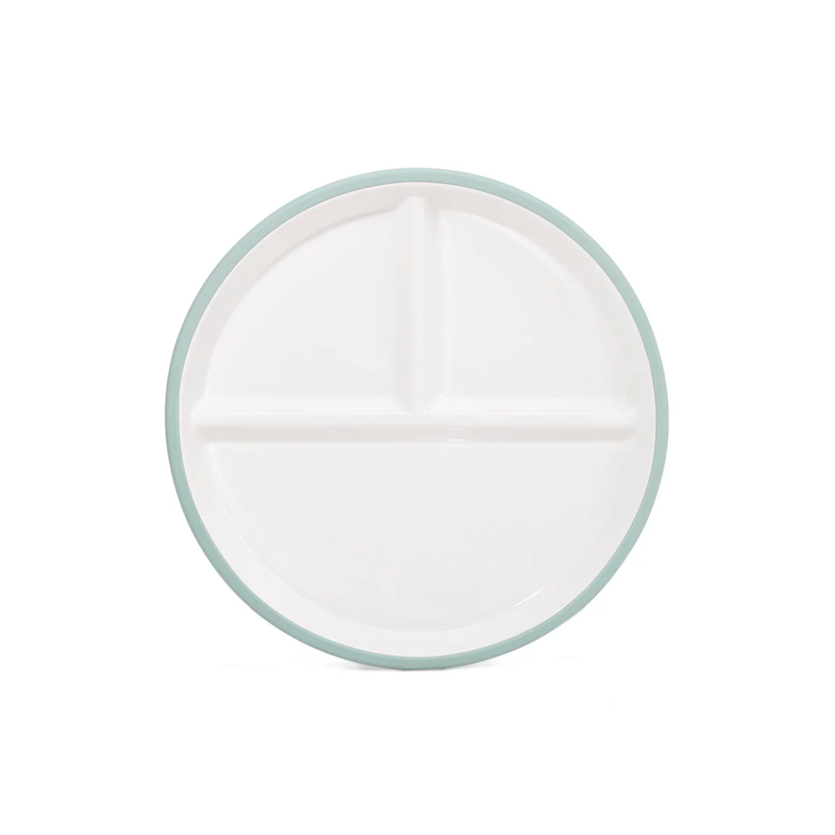 Ceramic divided plate with suction bottom 