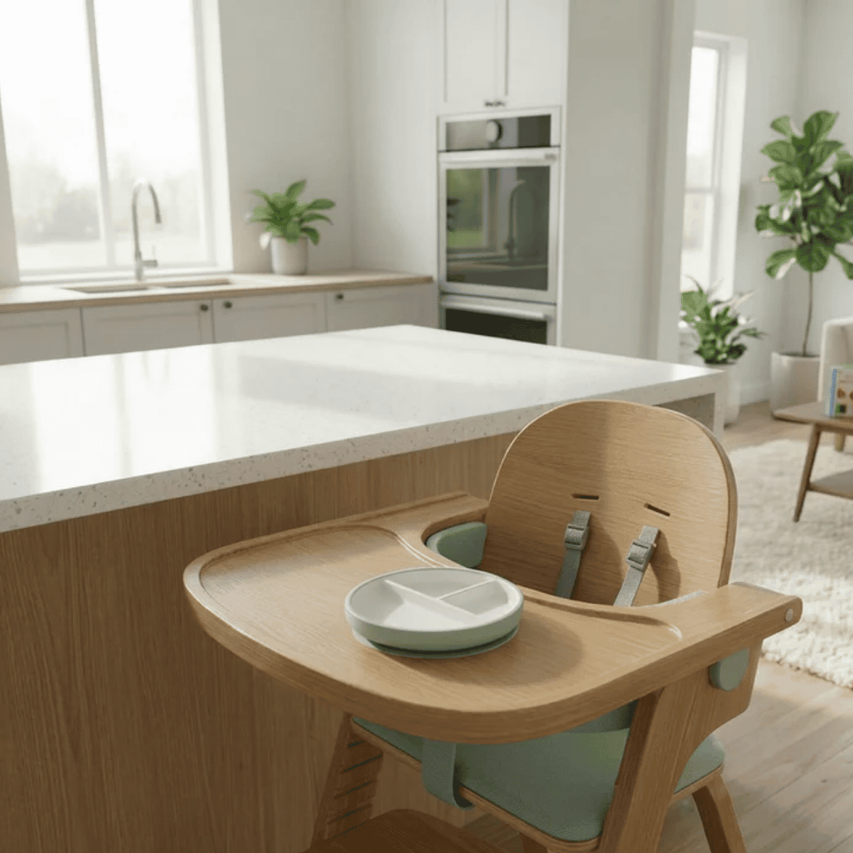 Ceramic divided plate with suction bottom 