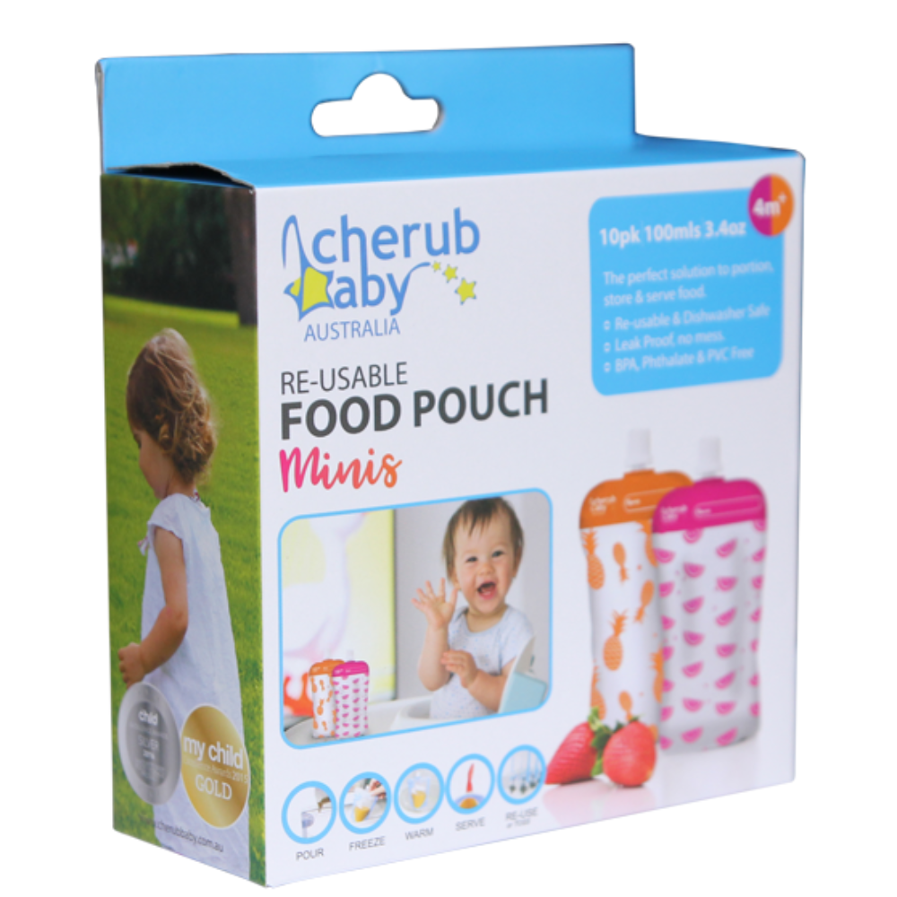 Cherub Baby - Re-useable MINI Food Pouches 10 Packs