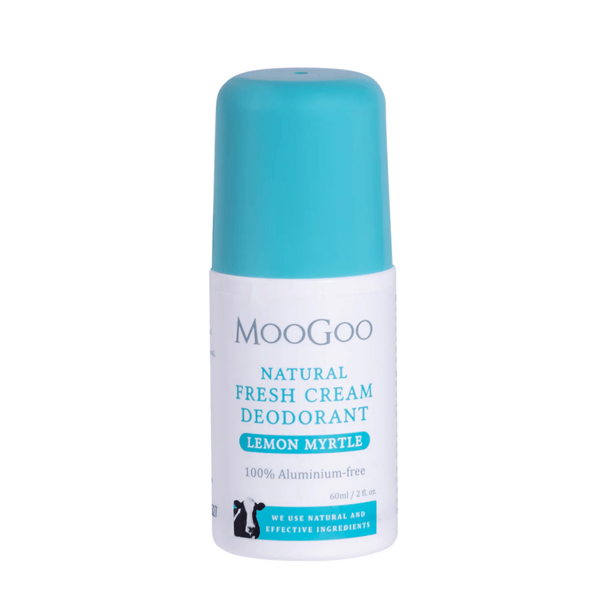 Moogoo natural fresh cream deodorant with lemon myrtle scent on a white background