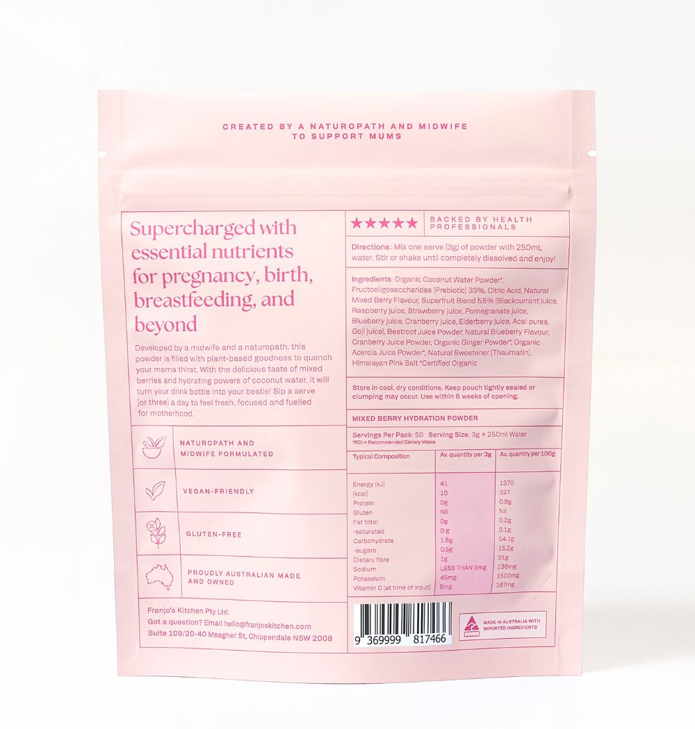 Franjos Kitchen - Mixed Berry &amp; Coconut Hydration Powder