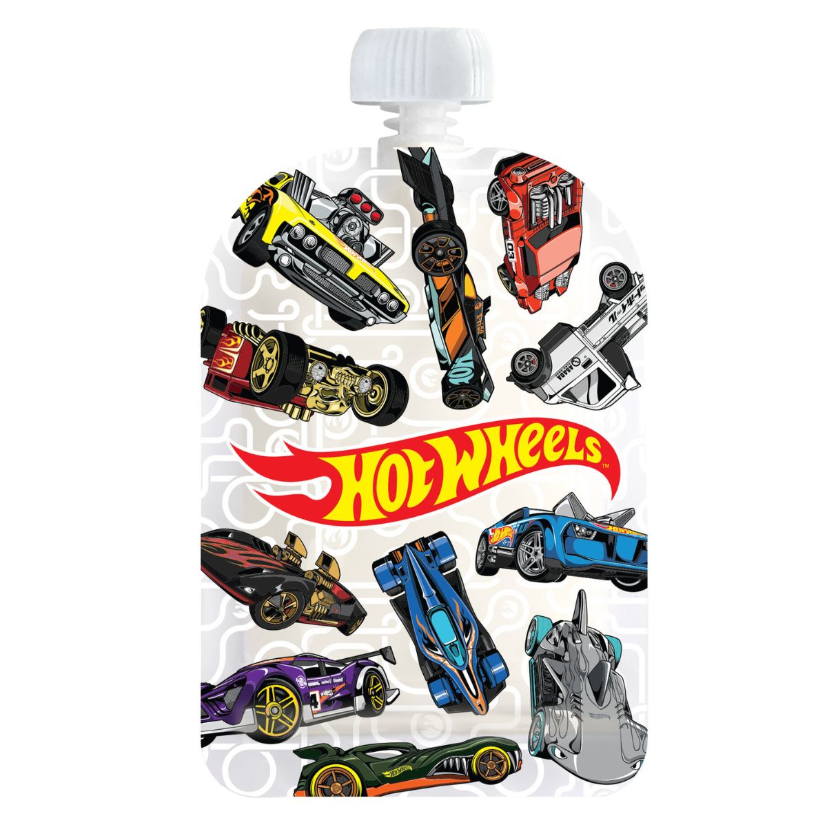 Hot Wheels toy car assortment on a white background