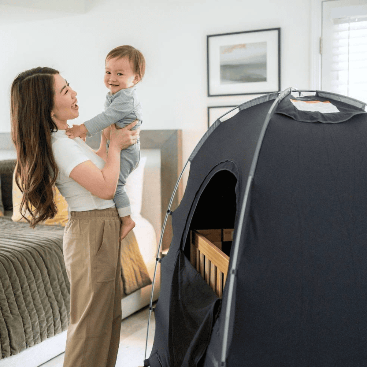 The SlumberPod is the original patented blackout sleep tent for babies and toddlers, blocking out 95% of light.