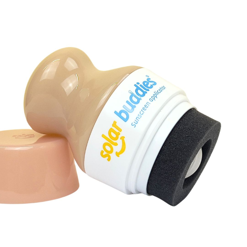 The Full coloured nude Solar Buddie is a refillable sunscreen applicator for kids and babies of any age. It&#39;s easy to use, no mess and perfect for outdoor fun and travel.