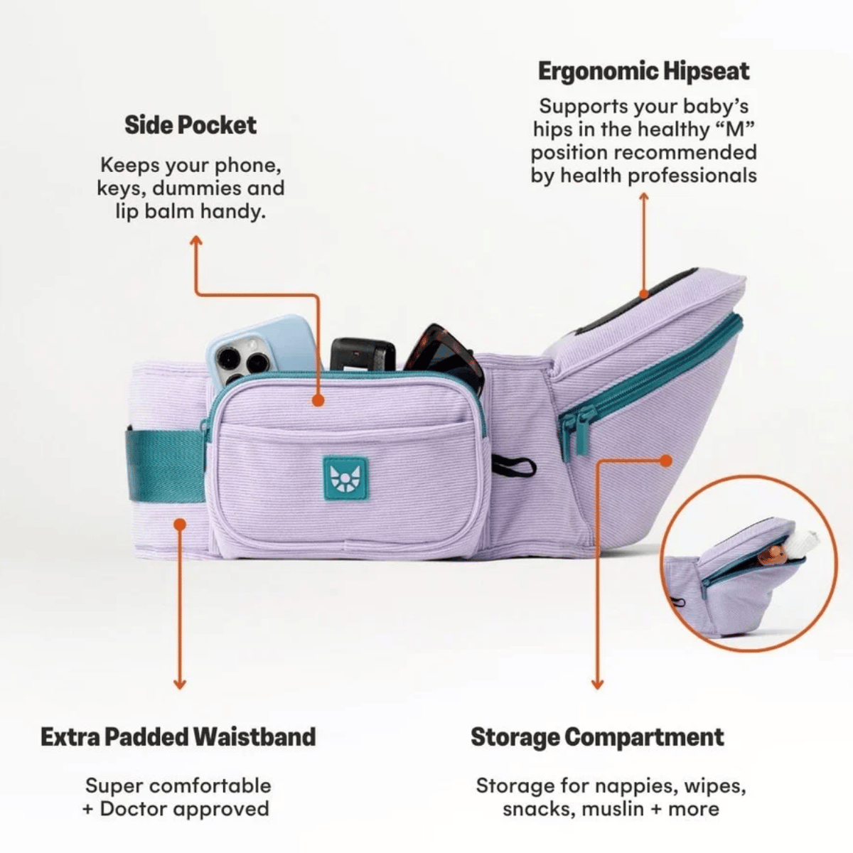 Hackerlily Hipsurfer Carrier -  Corduroy