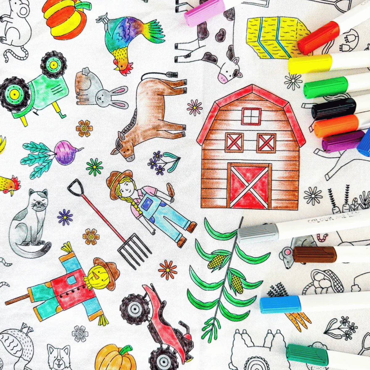 Colour Me Kids - Washable Colouring In Tablecloth Set