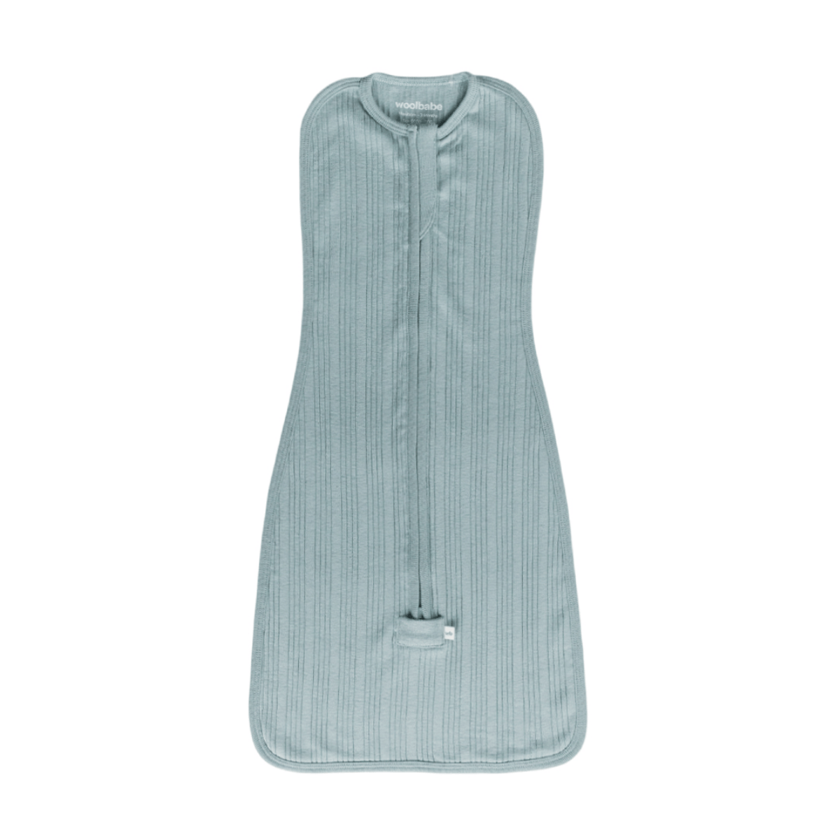 Light blue swaddle with zipper on a white background