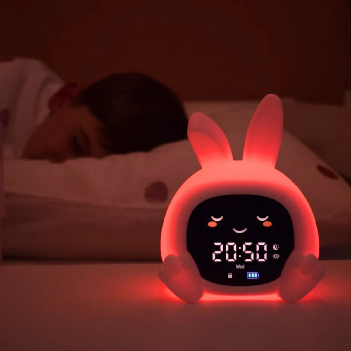 Sarah the ZAZU Sleep Trainer Clock uses colour, sound, and gentle movement to guide children toward healthy sleep habits and calmer mornings for everyone.