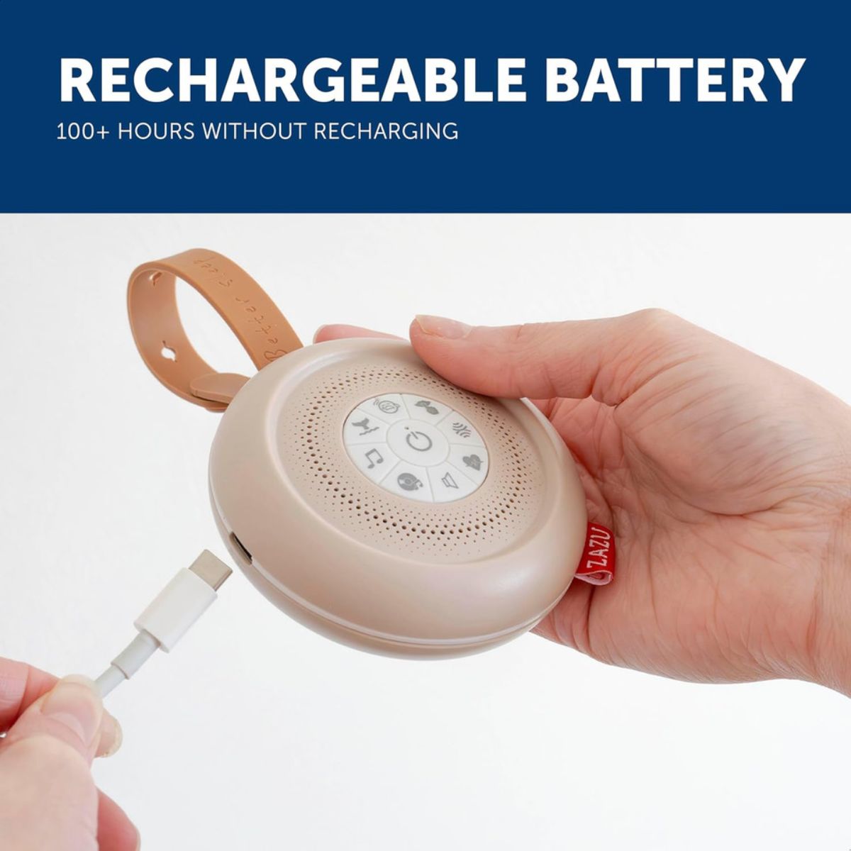 Help your baby to fall asleep with one of the 14 different pre-programmed melodies, like shushing, heartbeat sound or white noise.