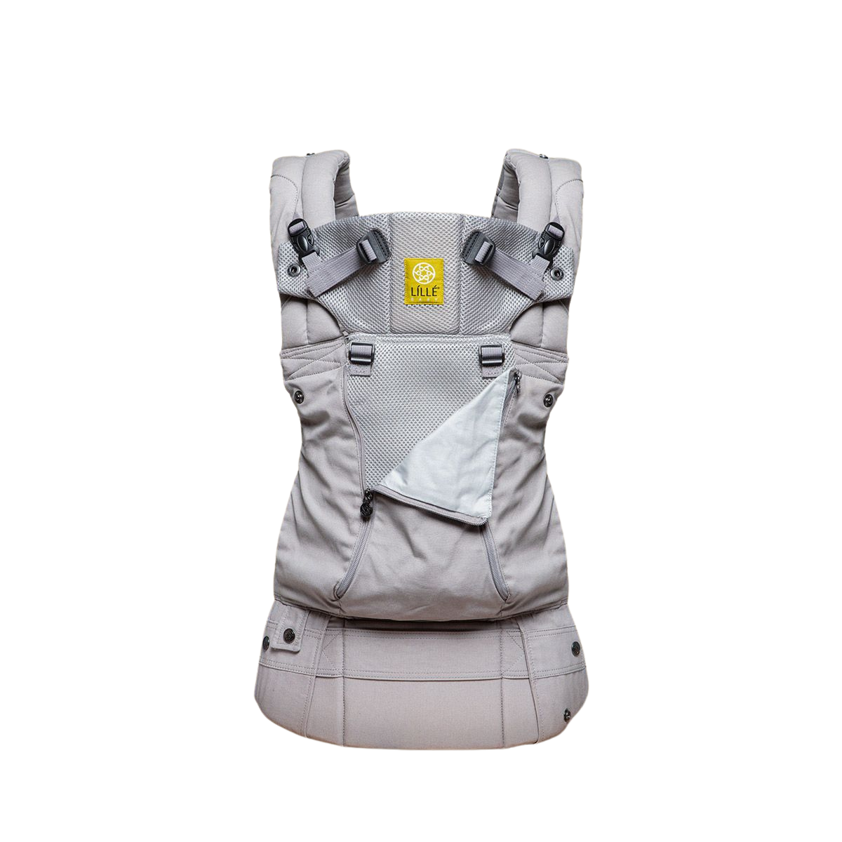 Gray baby carrier with Lillebaby logo on a white background