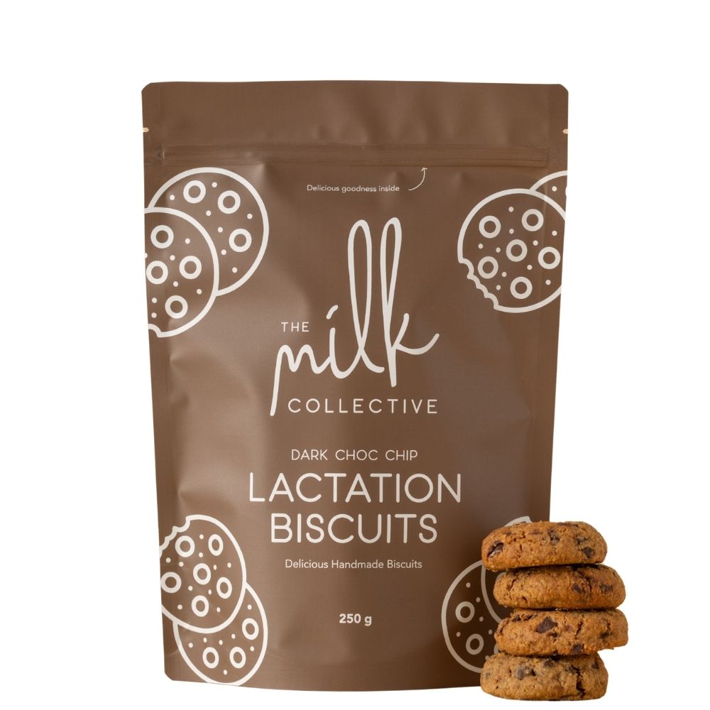 The Milk Collective Cookies that help with lactation supply. Dark Chocolate Chip flavour.