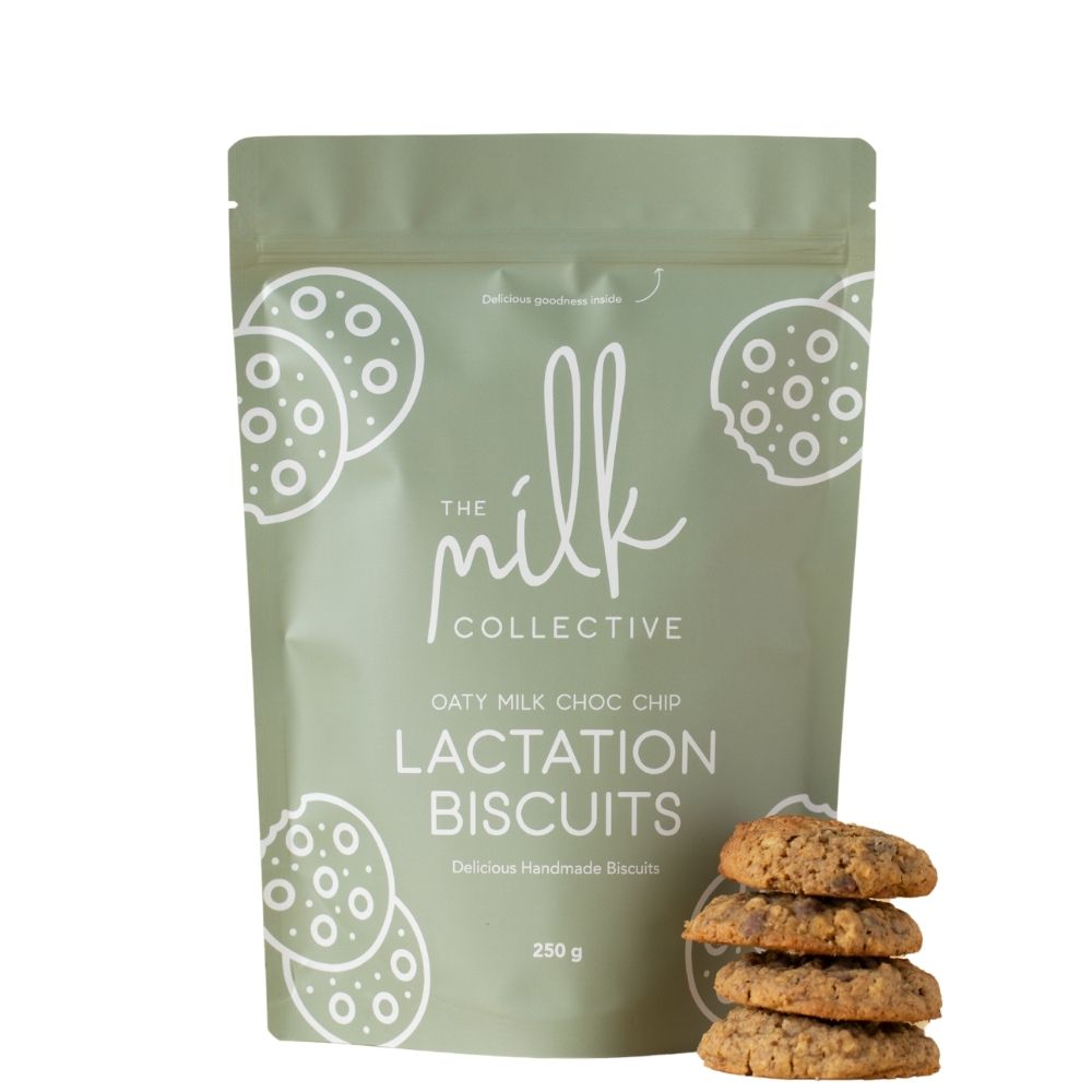 The Milk Collective Cookies that help with lactation supply. Oaty Milk Choc Chip flavour.