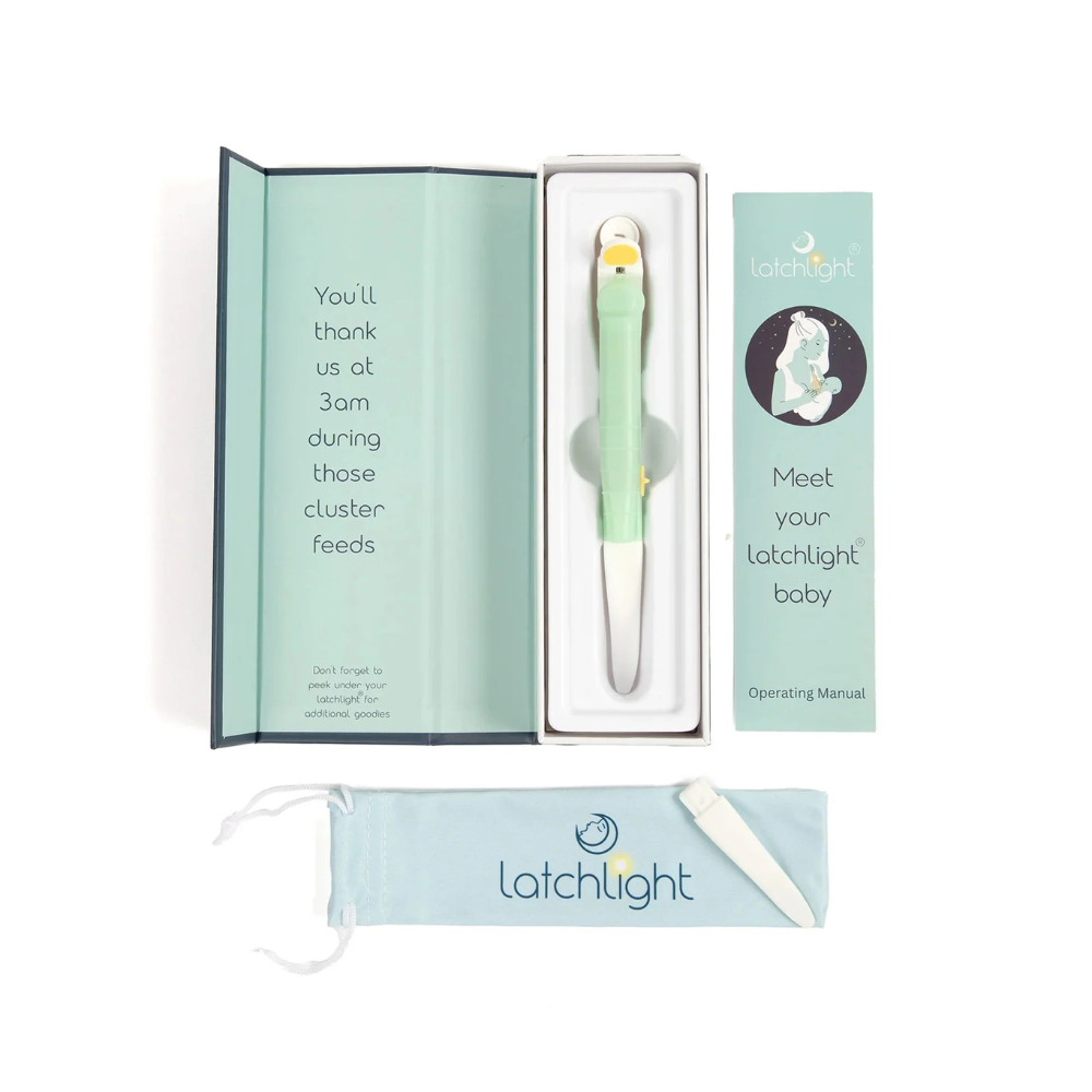 LatchLight is a sleep-friendly wearable nightlight for easy, hands-free nighttime feedings, ensuring proper latch and minimal disruption.