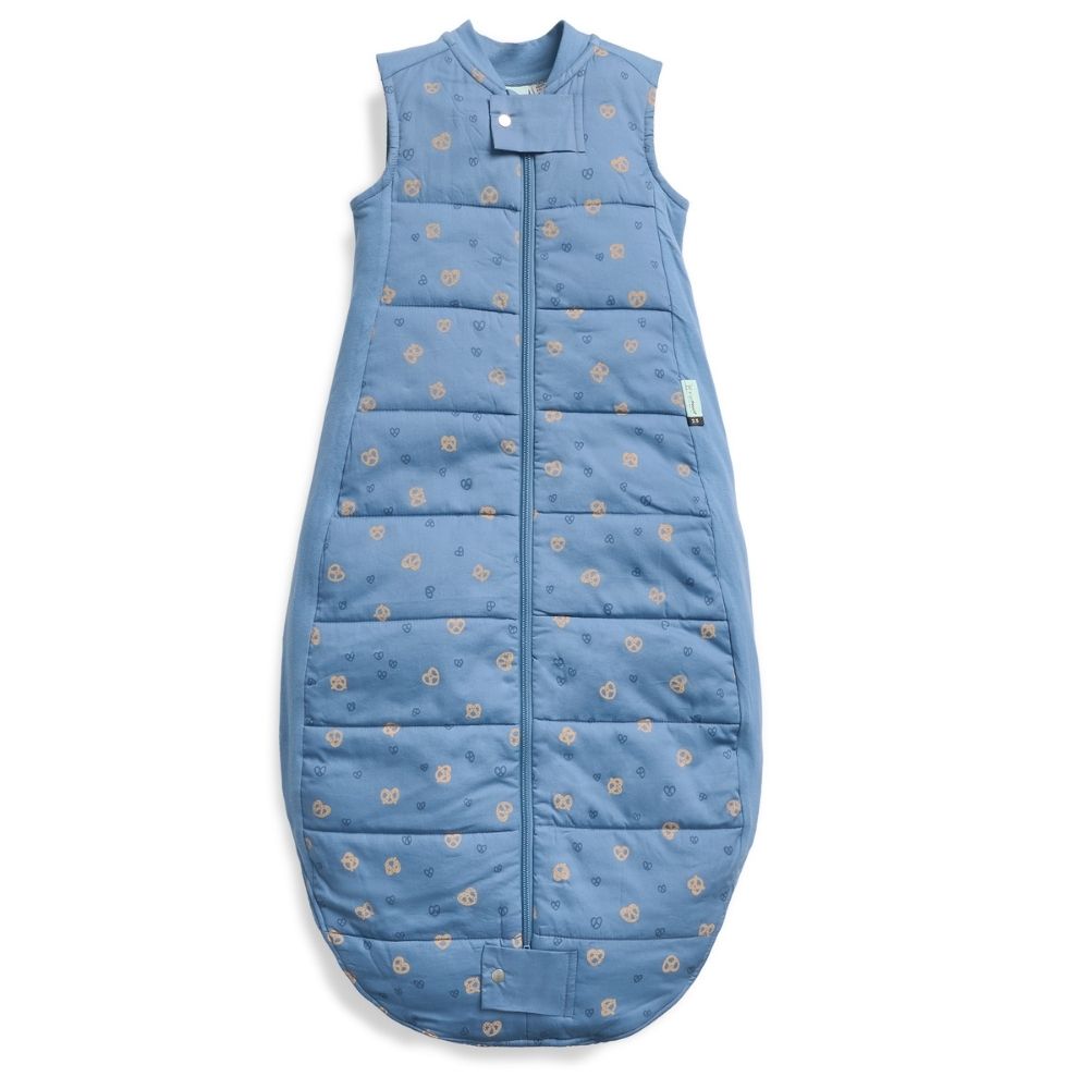 A premium, silky-smooth, wider-fit sleeping bag for infants aged 8 months+ who are sleeping arms out.