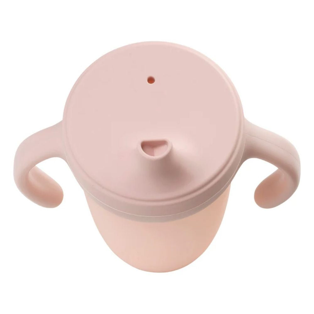 top of the b.box silicone spout cup showing the type of lid