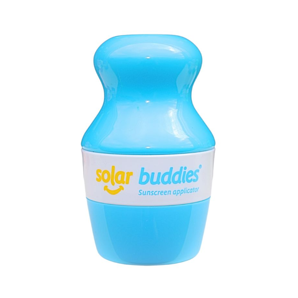 The Full coloured Blue Solar Buddie is a refillable sunscreen applicator for kids and babies of any age. It&#39;s easy to use, no mess and perfect for outdoor fun and travel.