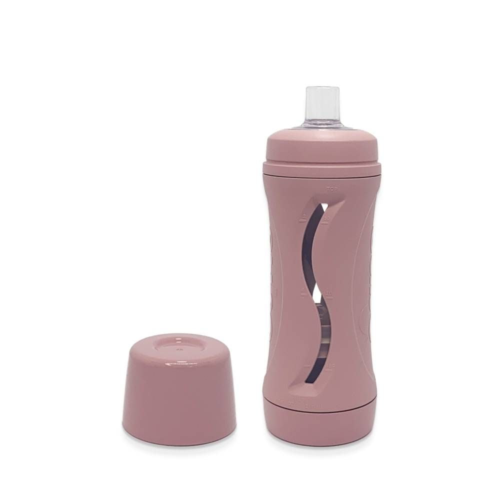 Subo Food Bottle for babies and toddlers, minimizes mess, ideal for purees, smoothies, and soft foods. Reusable and non-squeeze design. blush colour