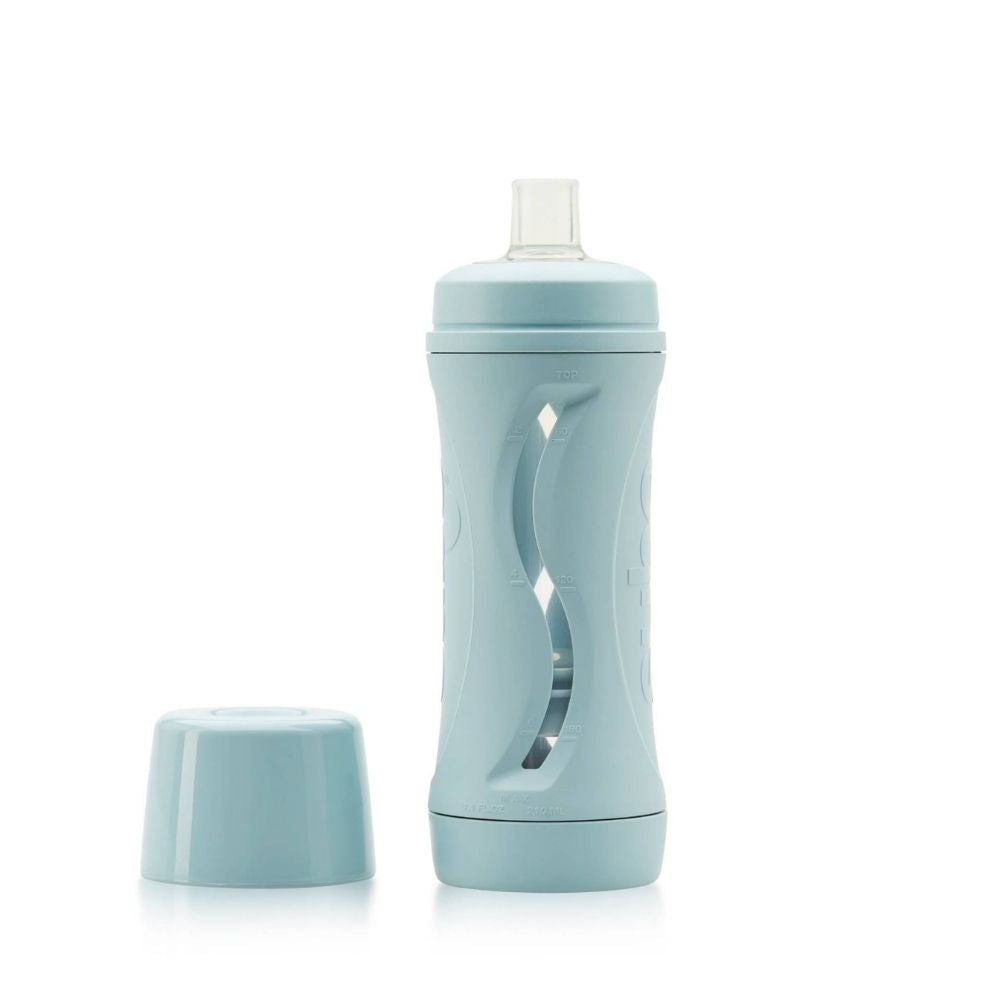 Subo Food Bottle for babies and toddlers, minimizes mess, ideal for purees, smoothies, and soft foods. Reusable and non-squeeze design. Duck Egg colour