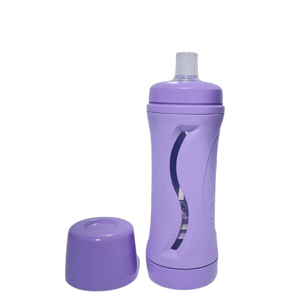 Subo Food Bottle for babies and toddlers, minimizes mess, ideal for purees, smoothies, and soft foods. Reusable and non-squeeze design. Lavender Colour, limited edition.