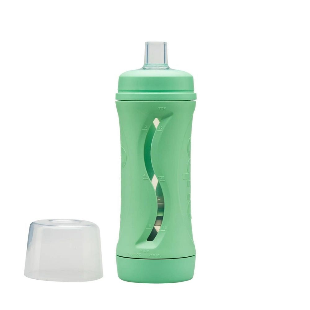 Subo Food Bottle for babies and toddlers, minimizes mess, ideal for purees, smoothies, and soft foods. Reusable and non-squeeze design. Mint colour