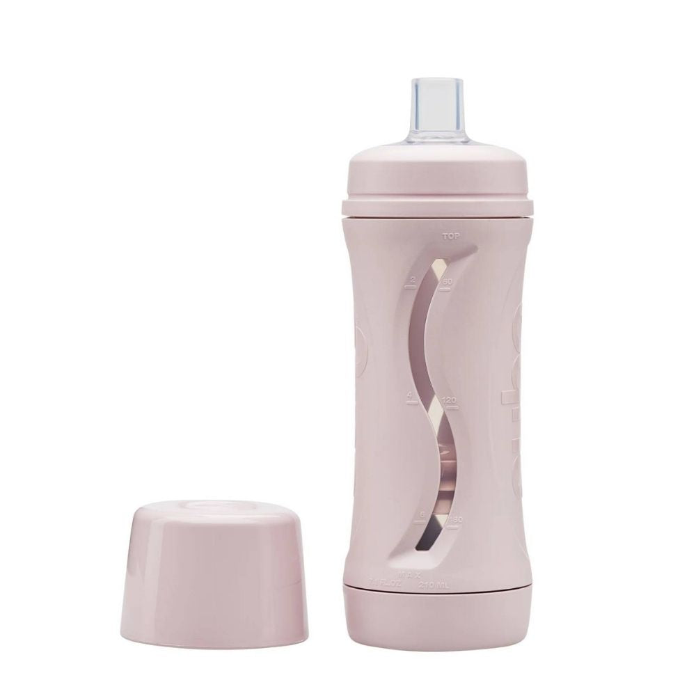 Subo Food Bottle for babies and toddlers, minimizes mess, ideal for purees, smoothies, and soft foods. Reusable and non-squeeze design.Musk colour