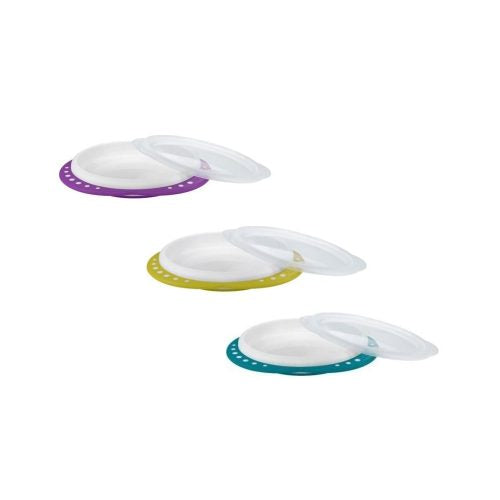 A sloped and anti slip grip plate by Nuk