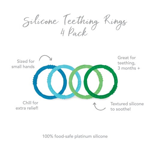 Bumkins - Silicone Teething Rings 4 Pack
