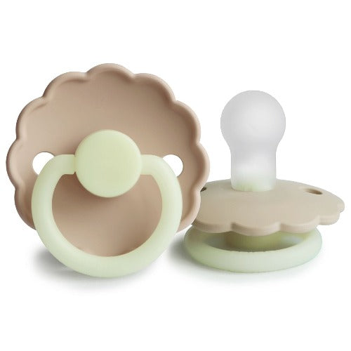Frigg - Daisy Silicone Pacifier Glow in The Dark Twin Pack