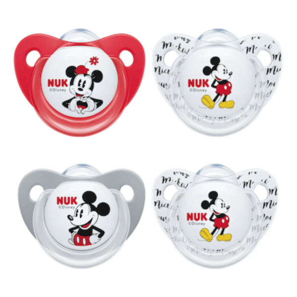 NUK - Disney Mickey &amp; Minnie, Twin Pack 0-6M Silicone Soothers