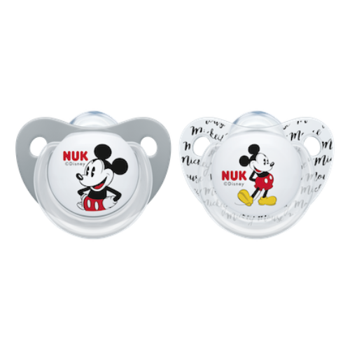 NUK - Disney Mickey &amp; Minnie, Twin Pack 0-6M Silicone Soothers