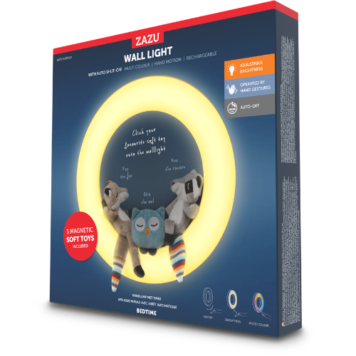 Zazu - Wall Sensor Nightlight with Plush Toys