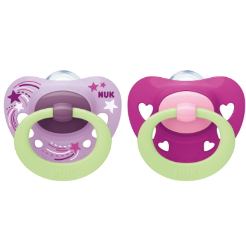 NUK - Signature Silicone Night Soother Twin Pack