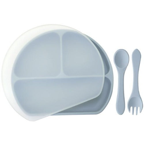 Sleepytot - Silicone Divided Plate &amp; Lid (Plus Free Fork &amp; Spoon)