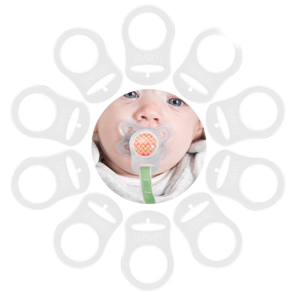 Attaches to sleepytot comforters when your dummy or pacifier doesn't have a ring. Works for brand such as NUK, Tommee Tippee and MAM.